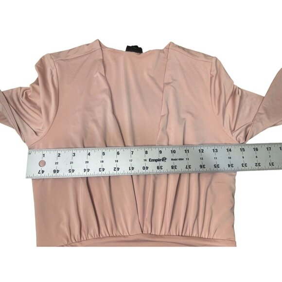 NBD Revolve Coco Mini Dress Womens Small Pink Ruched Long Sleeves Bodycon Party - Picture 7 of 16